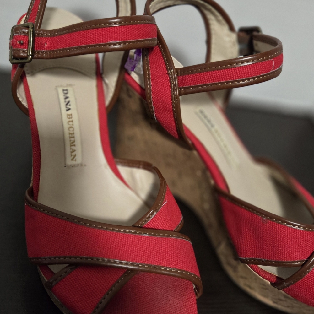 Dana Buchman wedge sandals 4inch cork wedge heel